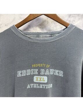 Vintage Eddie Bauer Athletics Sweatshirt Mens XL Faded Blue Crew Neck